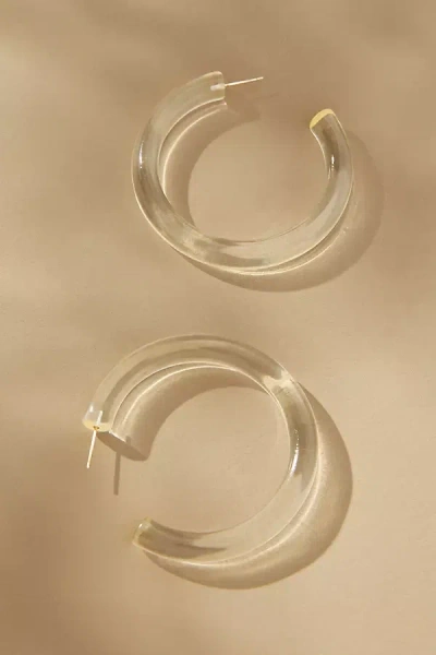 Crystal Haze Translucent Hoop Earrings In Neutral