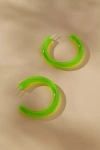 Crystal Haze Translucent Hoop Earrings In Green