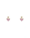 Crystal Haze Woman Earrings Pink Size - Brass, 750/1000 Gold Plated, Cubic Zirconia In Pink