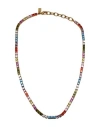 Crystal Haze Woman Necklace Azure Size - Brass, 750/1000 Gold Plated, Cubic Zirconia In Blue