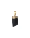Crystal Haze Woman Pendant Black Size - Brass, 750/1000 Gold Plated, Tourmaline In Black