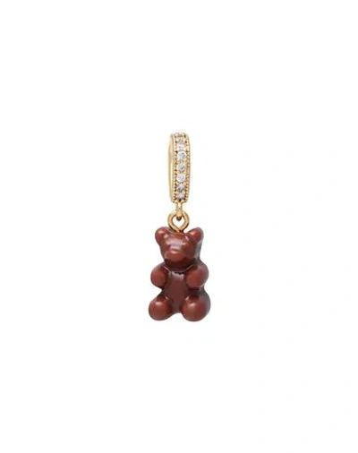 Crystal Haze Woman Pendant Brown Size - Brass, 750/1000 Gold Plated, Resin