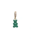Crystal Haze Woman Single Earring Emerald Green Size - Brass, 750/1000 Gold Plated, Resin, Cubic Zir In Green