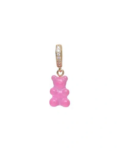 Crystal Haze Woman Pendant Fuchsia Size - Resin, Brass, 750/1000 Gold Plated, Cubic Zirconia In Pink