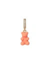 Crystal Haze Woman Single Earring Salmon Pink Size - Brass, 750/1000 Gold Plated, Resin, Cubic Zirco In Pink