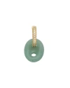 Crystal Haze Woman Single Earring Sage Green Size - Brass, 750/1000 Gold Plated, Cubic Zirconia, Qua In Sage Green