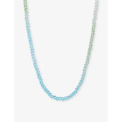 Crystal Haze Womens Blue Mint Candyfloss Bead-embellished 18ct Yellow Gold-plated Brass Necklace