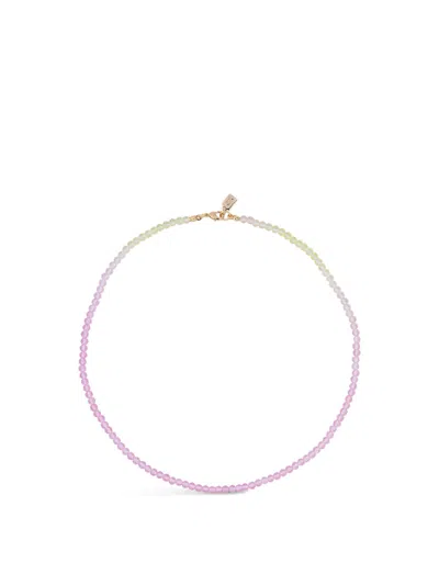 Crystal Haze Women's Candy Floss Necklace 18k Gold Plated/sunrise In Pink
