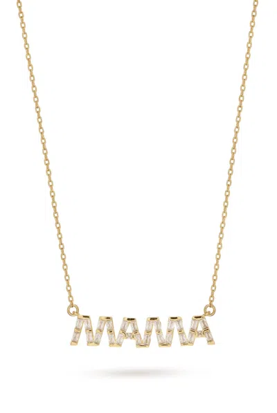 Crystal Haze Women's Mama Baguette Necklace In Gold