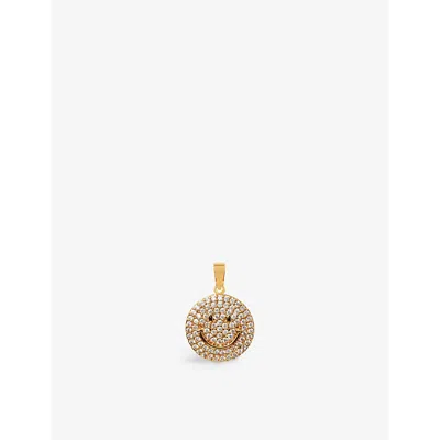 Crystal Haze Womens Ms. Vaxxine 18ct Yellow Gold-plated Brass And Cubic Zirconia Pendant In Clear