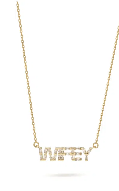 Crystal Haze Women's Wifey Baguette Necklace In Gold
