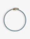 Crystal Haze Serena Rainbow 18ct Yellow Gold-plated Brass And Zirconia Necklace In Blue