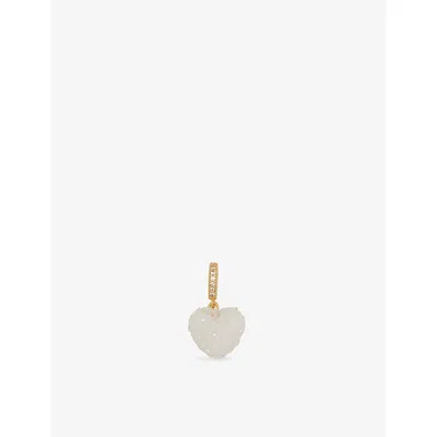 Crystal Haze Womens Cloud Jelly Heart Connector 18ct Yellow-gold Plated Brass And Enamel Pendant In White