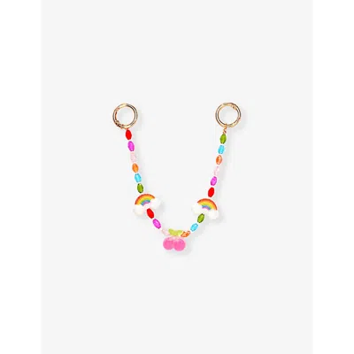 Crystal Haze Womens Multicolor Cherry Pop 18ct Yellow Gold-plated Brass, Resin And Enamel Bag Charm