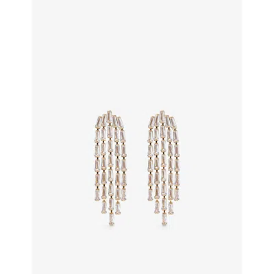Crystal Haze Womens  Divine 18ct Yellow Gold-plated Brass And Cubic Zirconia Drop Earrings