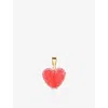 Crystal Haze Womens  Jelly Heart 18ct Yellow Gold-plated Brass And Resin Connector In Red