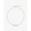 Crystal Haze Womens Mama Baguette 18ct Yellow Gold-plated Brass And Cubic Zirconia Necklace In Gold
