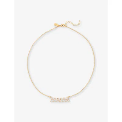 Crystal Haze Womens Mama Baguette 18ct Yellow Gold-plated Brass And Cubic Zirconia Necklace