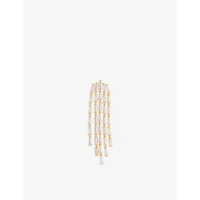 Crystal Haze Womens Divine 18ct Yellow-gold Plated Brass And Cubic-zirconia Earrings