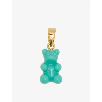 Crystal Haze Womens Mykonos Blue Nostalgia 18ct Yellow-gold Plated Brass And Enamel Bear Connector