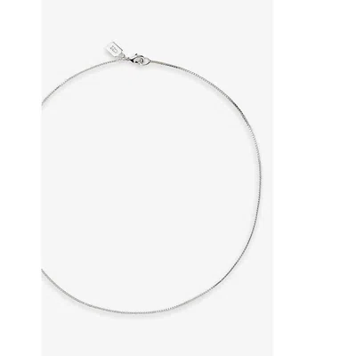 Crystal Haze Womens Box Chain 18ct Yellow Gold-plated Brass Necklace Silver