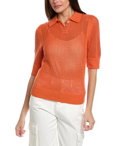 Crystal Kobe Polo Sweater In Orange