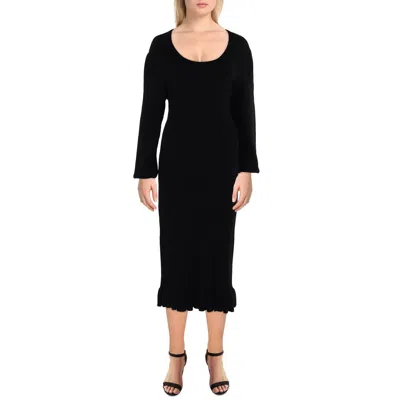 Crystal Kobe Womens Space Dye Midi Sweaterdress In Black
