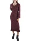 Crystal Kobe Womens Space Dye Midi Sweaterdress In Multi