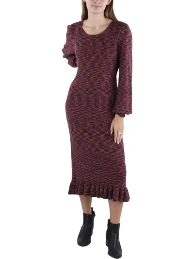 Crystal Kobe Womens Space Dye Midi Sweaterdress In Multi