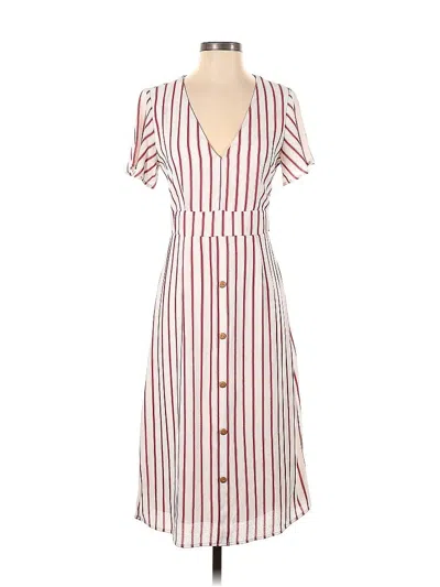 Pre-owned Crystal Sky Casual Dress In Burgundy