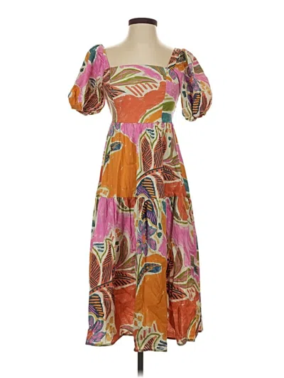 Pre-owned Crystal Sky Casual Dress In Orange