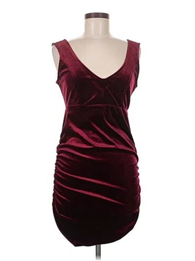 Pre-owned Crystal Sky Cocktail Dress In Burgundy