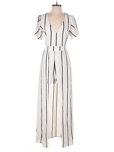 Pre-owned Crystal Sky Jumpsuit In White