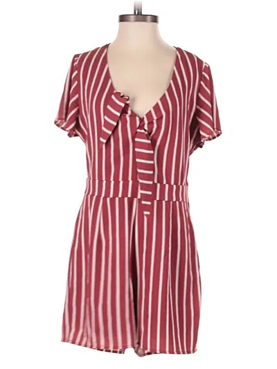 Pre-owned Crystal Sky Romper In Burgundy