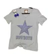 Crystallized By Sparkle Women's Dallas Cowboys Rhinestone V Neck Tee In Light Gray In Multi