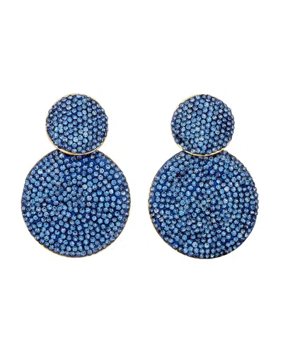 Crystals And Co Women's Baby Blue Double Drop Earrings