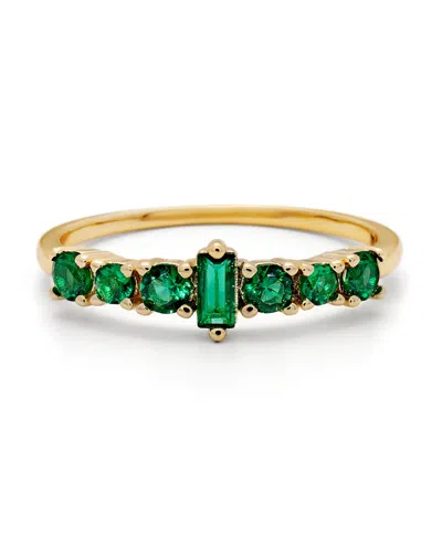Crystals And Co Women's Emerald Baguette Ring - Jw In Green