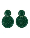 Crystals And Co Women's Emerald Double Drop Earrings In Multi