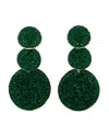 Crystals And Co Women's Emerald Three Drop Earrings In Multi