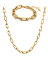 Crystals And Co Women's Gold Flow Link Set In Gold