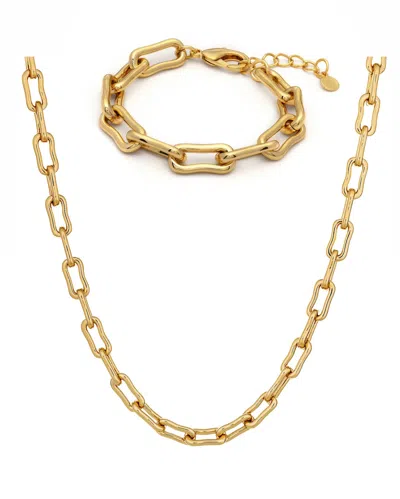 Crystals And Co Women's Gold Flow Link Set