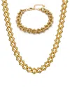 Crystals And Co Women's Gold Twisted Link Set In Gold