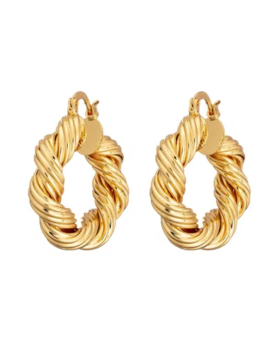Crystals And Co Women's Large Gold Weave Hoops Jw In Yellow