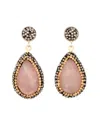 Crystals And Co Women's Rose Quartz Single Drop Earrings