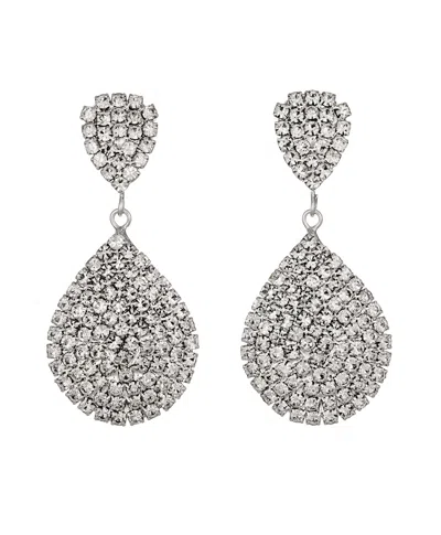 Crystals And Co Women's Sterling Silver Drop Earrings In Gray