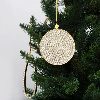 Crystamas Disci Medallion Holiday Shaped Ornament In Gold