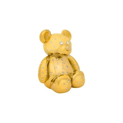 Crystamas Grand Teddy Figurine In Gold