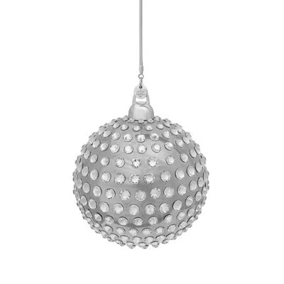 Crystamas Orbis Globe Ball Ornament In Platinum