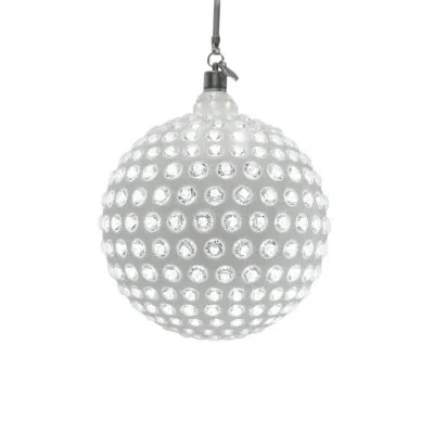 Crystamas Orbis Globe Luminoso - Led Christmas Ornament Light In Platinum