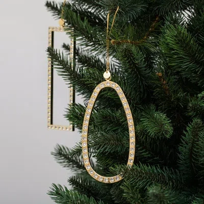Crystamas Ovali Augustus Luxe Holiday Shaped Ornament In Rhodium
